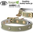 画像2: BB 首輪 セージ Sage 2号 スワロフスキークリスタル付 (2)