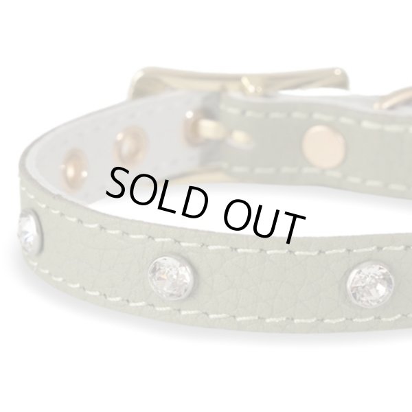 画像3: BB 首輪 セージ Sage 2号 スワロフスキークリスタル付 (3)