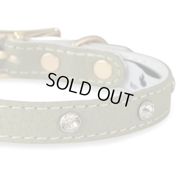 画像4: BB 首輪 セージ Sage 2号 スワロフスキークリスタル付 (4)