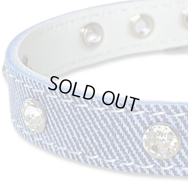 画像3: BB 首輪 ダンガリー 5号 スワロフスキークリスタル付 Dungaree ID カラー バディーベルト buddybelt バディベルト (3)