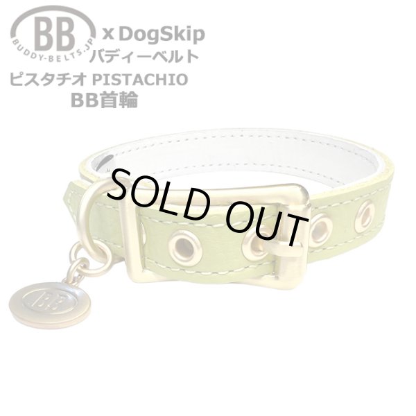画像1: BB 首輪 ピスタチオ・Pistachio 1号 スワロフスキークリスタル付 (1)
