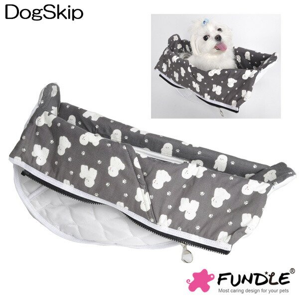 画像1: 犬用 猫用 ファンドルペットスリング専用インナーバッグ パピー柄 スタンダードサイズ Fundle Puppy inner bag-gray (1)