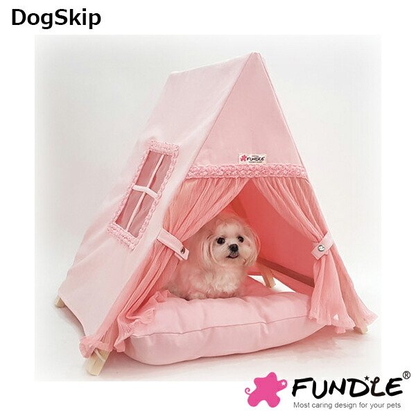 画像1: 犬用 猫用 ローズべべテント ファンドル屋根付きベッド カドラー 小型犬 FUNDLE RoseBebe tent (1)