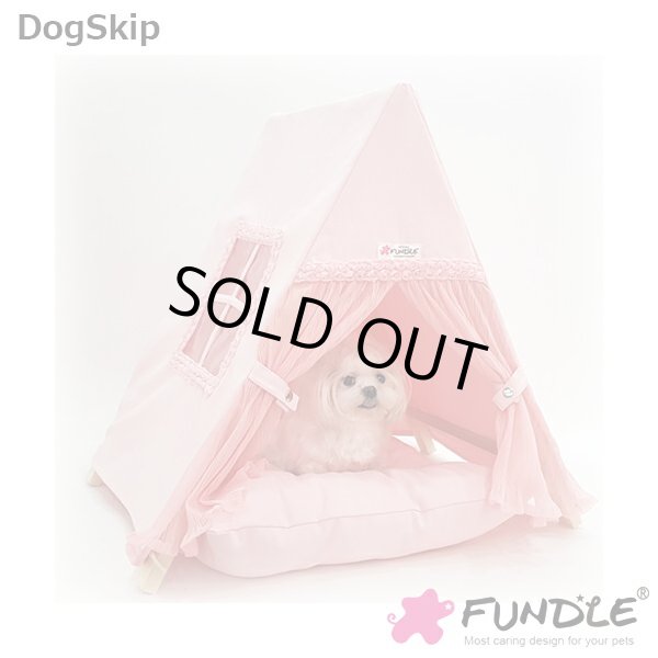 画像1: 犬用 猫用 ローズべべテント ファンドル屋根付きベッド カドラー 小型犬 FUNDLE RoseBebe tent (1)