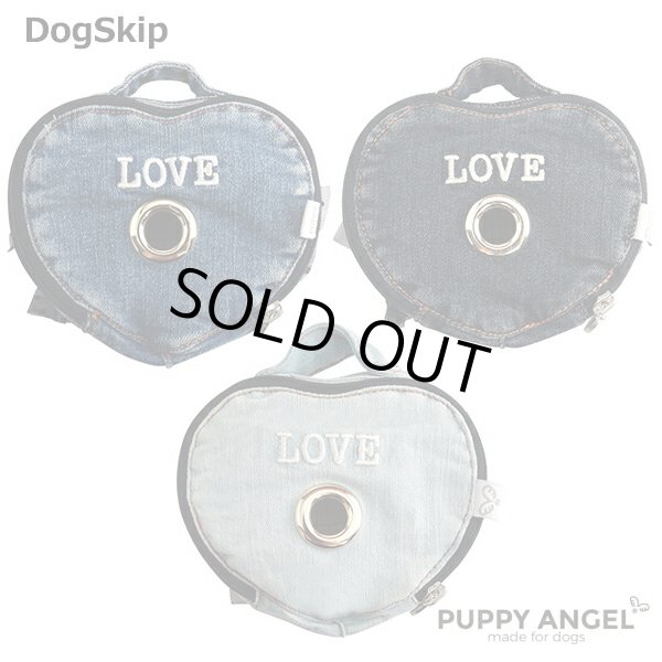 画像1: 犬用 PAオーキッドデニムプーバッグ パピーエンジェル 小型犬 犬 Puppy Angel(R) OHKID(TM)Denim Heart Pooh Bag (1)